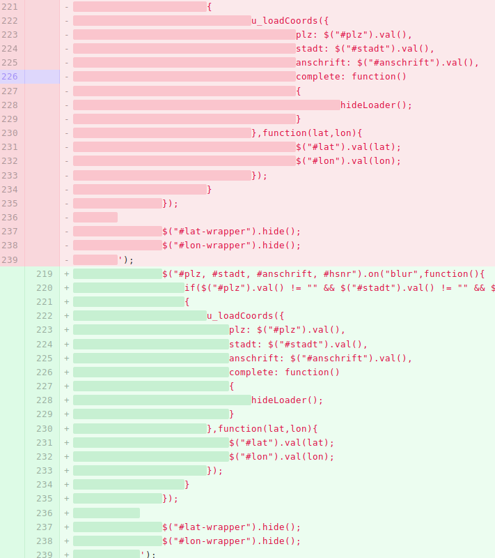 Indentation change diff